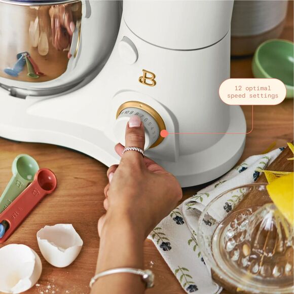 Beautiful 3.5 Qt Stand Mixer, Lightweight & Powerful with Tilt-Head, White Icing - Picture 8 of 16